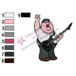 The Musician Peter Griffin Family Guy Embroidery Design